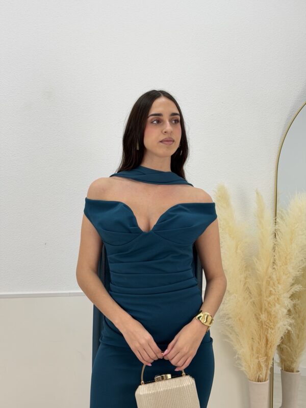 VESTIDO VERSALLES PETROLEO - Imagen 3