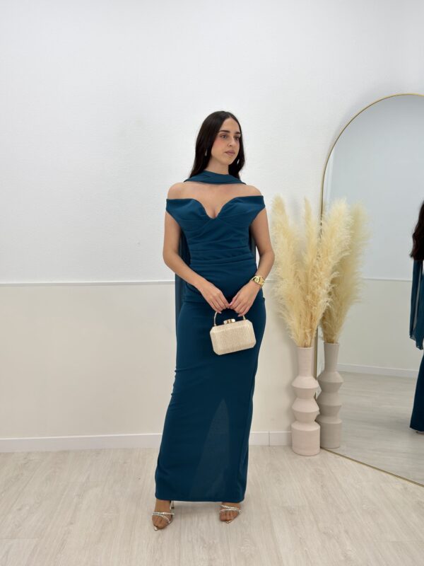 VESTIDO VERSALLES PETROLEO - Imagen 4