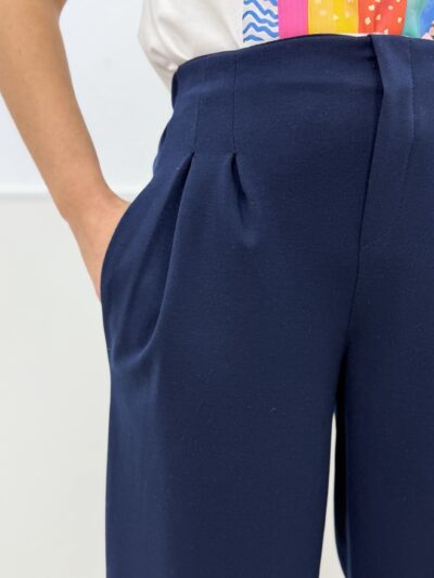 Pantalón pinzas Soft azul marino