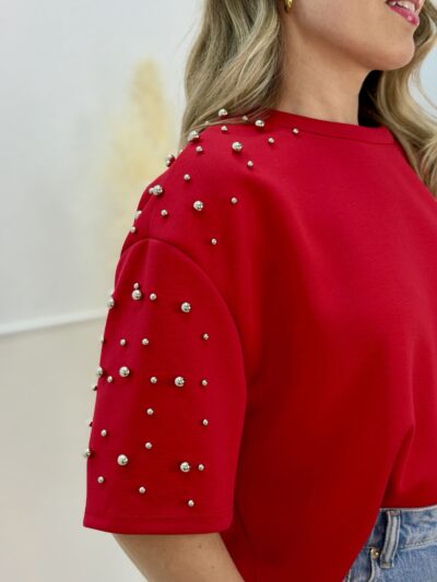 Camiseta tachas roja