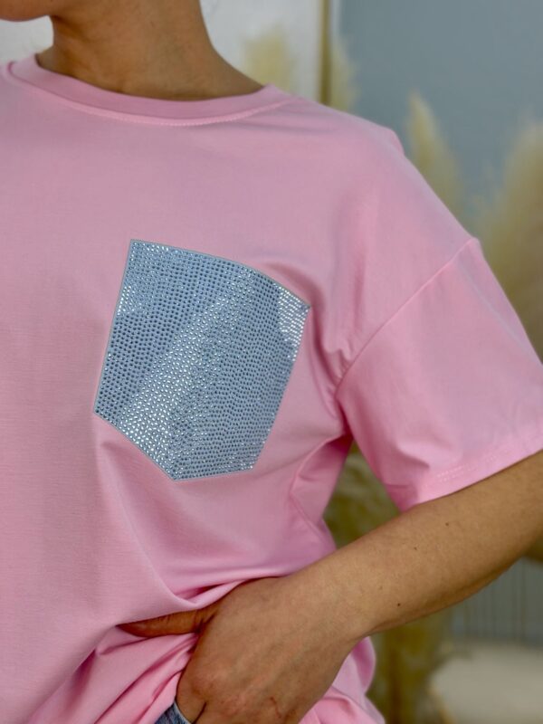 Camiseta Pocket Shine Rosa - Imagen 2