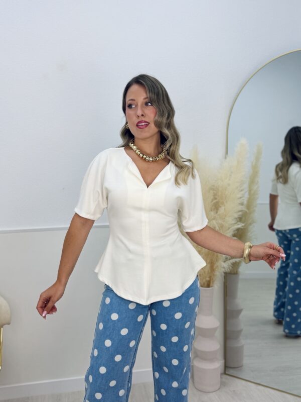 Pantalón vaquero lunares recto