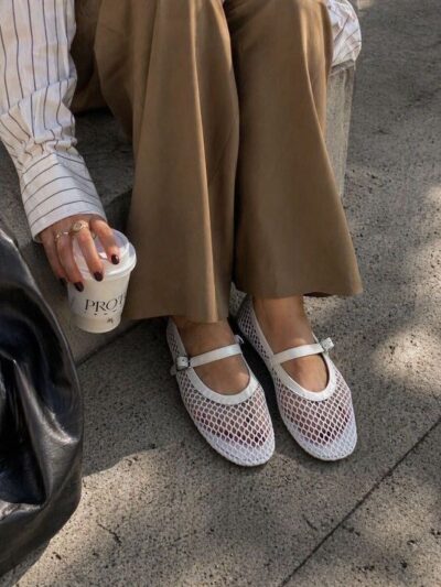 Bailarina rejilla blanca