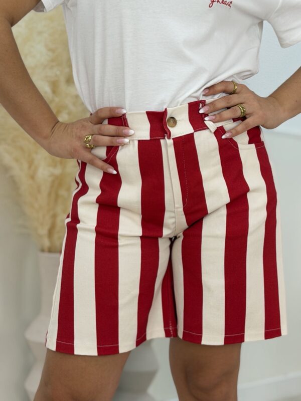 Pantalón rallas rojo