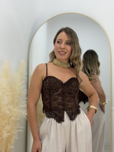 Corset Encaje LUXE chocolate