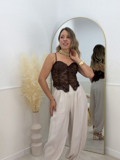 Corset Encaje LUXE chocolate
