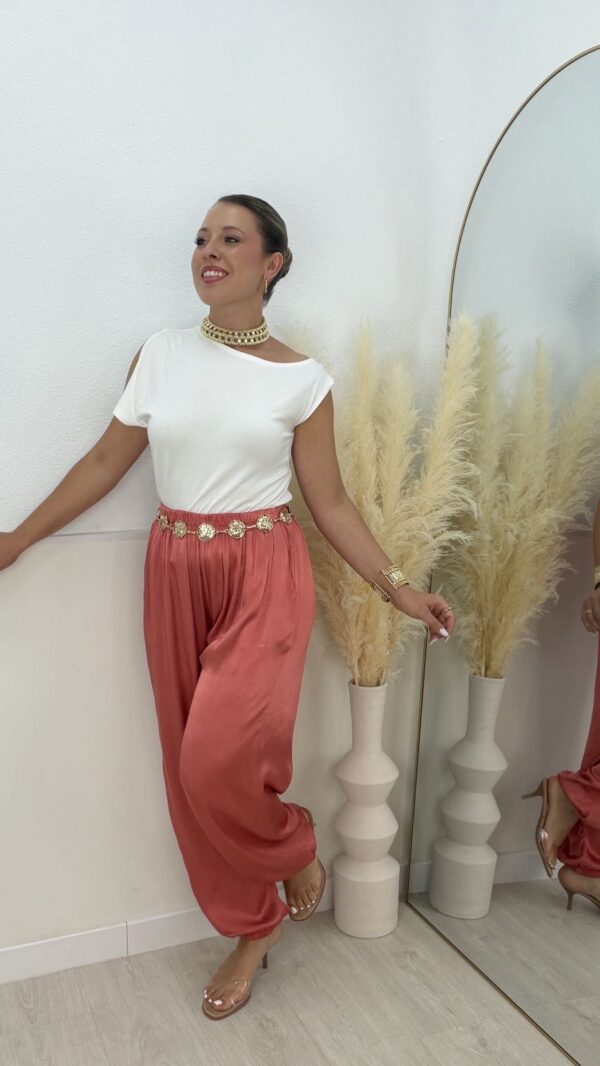 Pantalón bombacho satinado