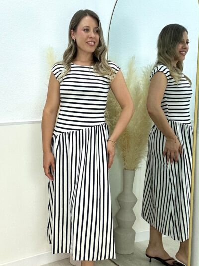 Vestido rayas Lara azul marino