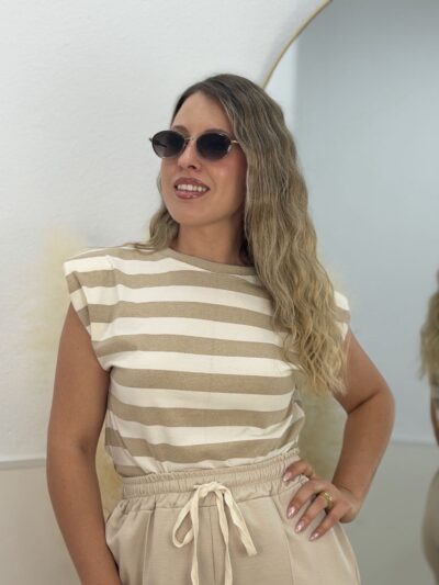Camiseta rayas crudo
