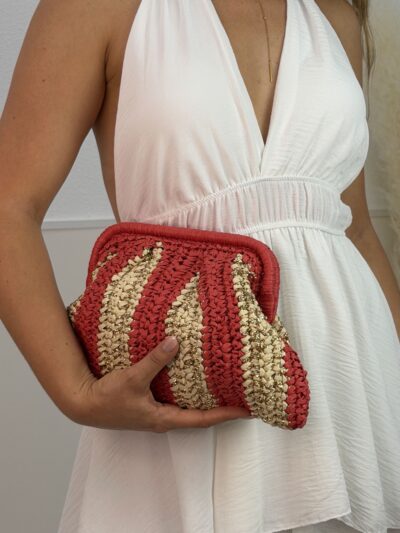 Bolso rayas  bávaro rojo