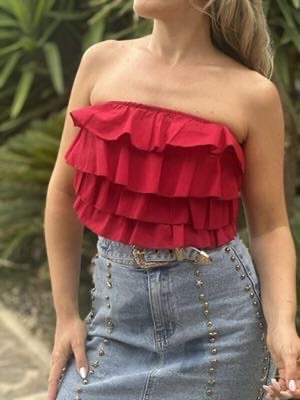 Top volante rojo