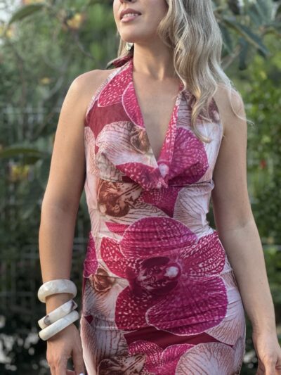 Vestido flor rosa