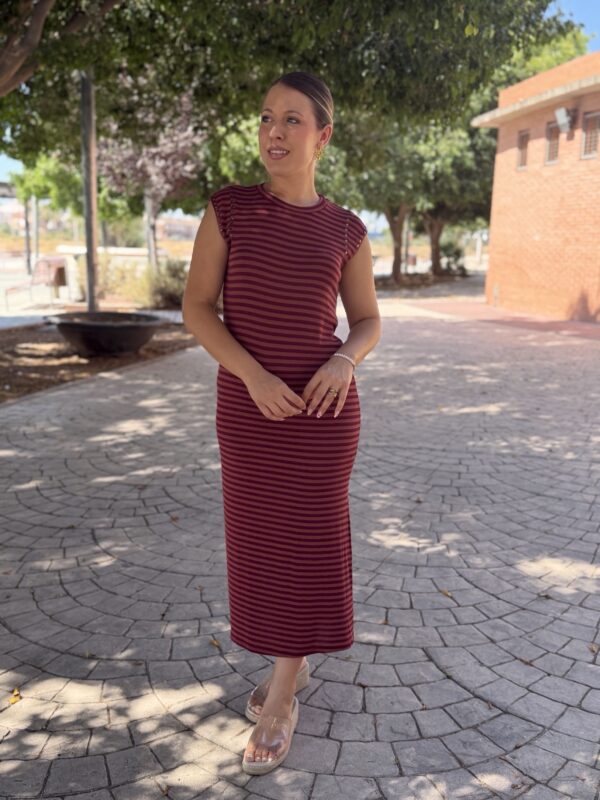 Vestido rayas epcot terracota