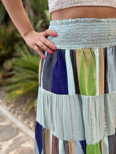 Falda boho azul marino