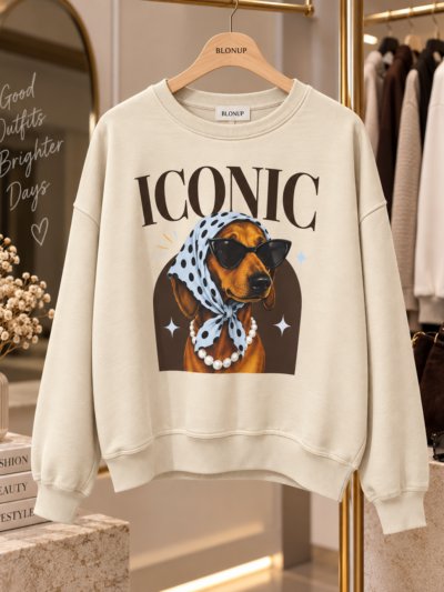 Sudadera perrito beige