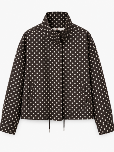 CHAQUETA CORTAVIENTOS LUNARES CHOCOLATE