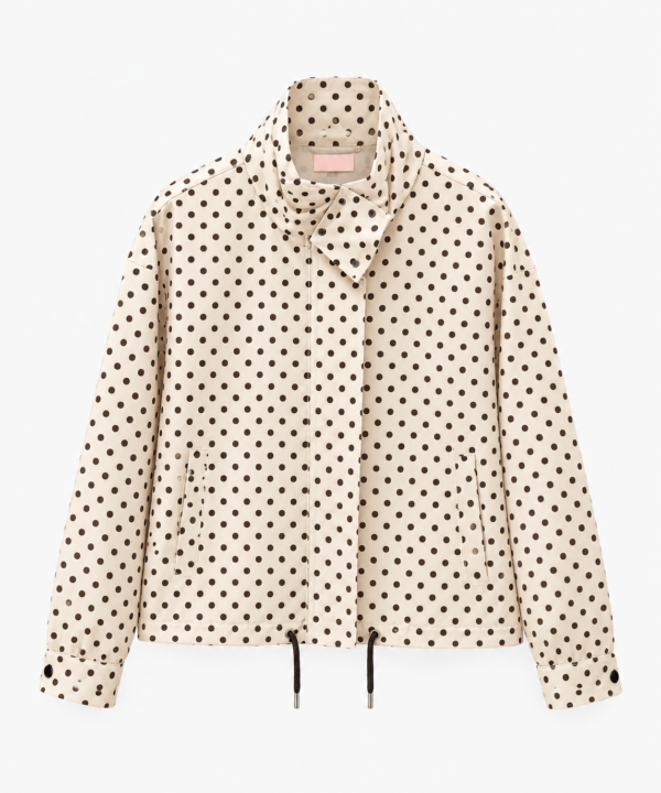 CHAQUETA CORTAVIENTOS LUNARES BEIGE