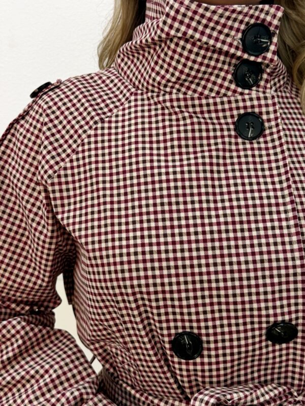 Gabardina cuadros granate - Imagen 3