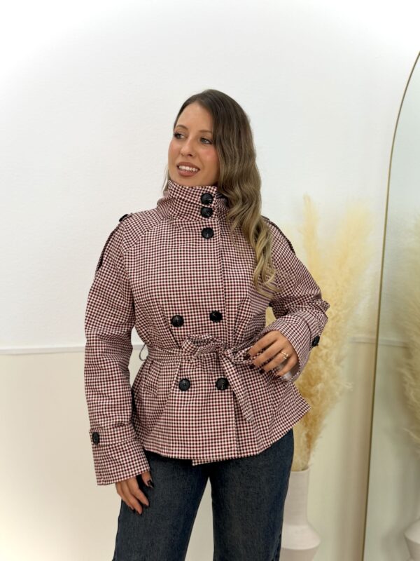 Gabardina cuadros granate - Imagen 4