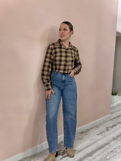 Camisa cuadros crop