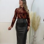 Falda polipiel chocolate