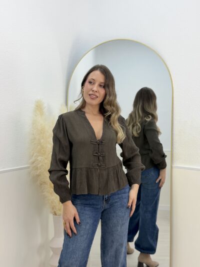 Blusa sakura marron