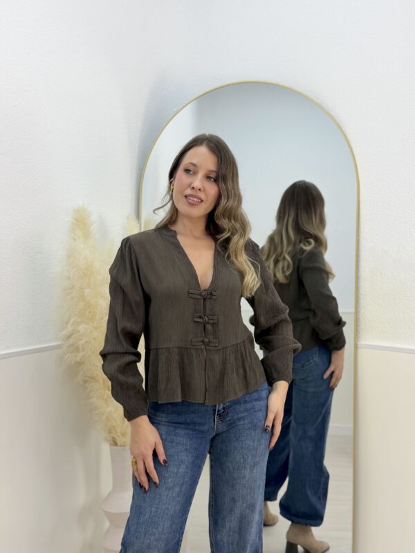 Blusa sakura marron