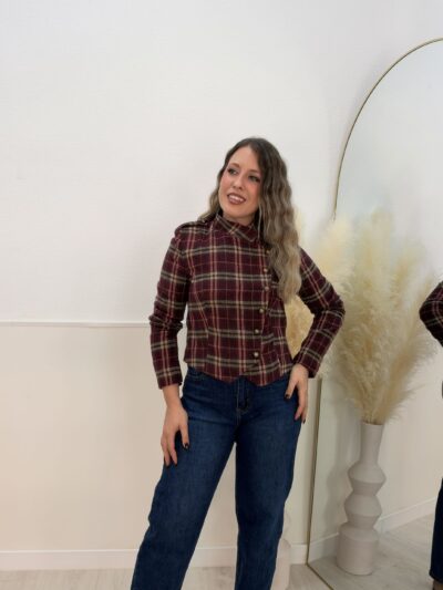Chaqueta Napoleón cuadros granate